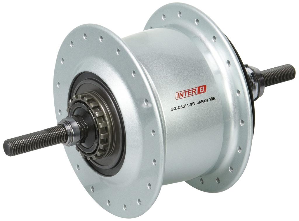 SHIMANO Internal Shift Hub Internal 8S 36H Shaft 184mm 132mm Silver Roller Brake Compatible KSGC60118RAS 8-speed SG-C6011 (Drive Efficiency High)