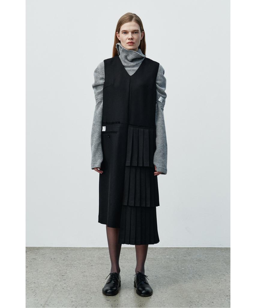 Recorde Pleats Layered Sleeveless Dress Rqdaa25540Bkx