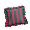 Stylish Square Pillow Cover With Ruffled Trim and Striped Pattern Design Throw Cushion Case For Sofa Bedroom Decors