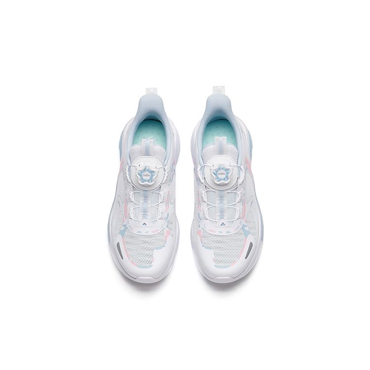 Anta Youth Non-Slip Shock Absorbing Wear-Resistant Low-Top Running Shoes Kids Sneaker White Blue 322225503-1