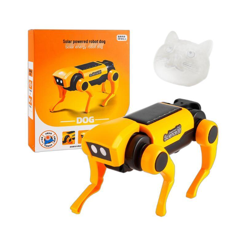 Solar-Powered Mechanical Dog and Cat Assembly Toys for Children's Science and Education