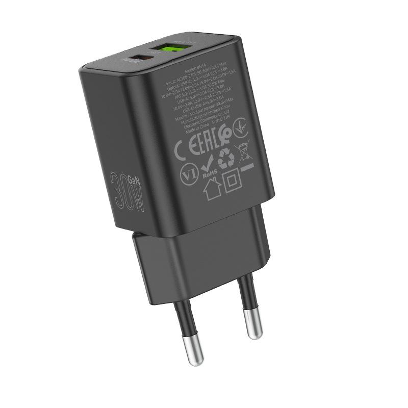 Зарядное устройство BOROFONE BN14 PD30W+QC3.0 для Apple Type-C Быстрая зарядка, Новый Модель, Сертифицировано ЕС.