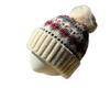 Рождественская шерстяная шапка Fair Isle для женщин, зимняя теплая и милая шапка с меховым помпоном для защиты ушей, модная холодная шапка