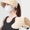 Women Summer Empty Top Sun Hat Solid Color Ponytail Fordable Sunscreen Hats Causal Female Girl Outdoor Golf Sports Visor Cap