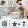 Universal Rebound Drain Plug Filter Basin Pop-up Chrome Sink Filter with Hair Catcher Bathroom Sink Drain Stopper Easy Push Type