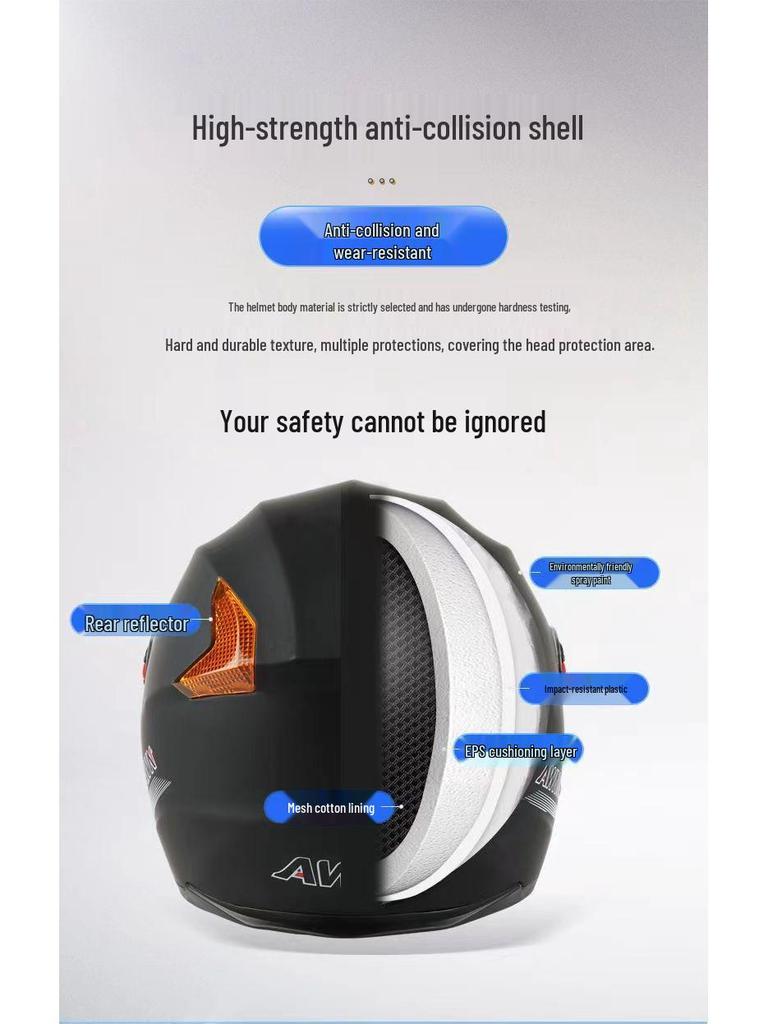 3C Certified Dual-Lens Motorcycle & Electric Vehicle Helmet for All Seasons