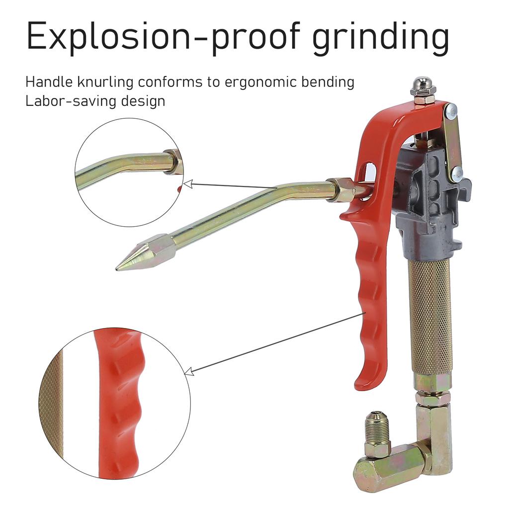 Grease 360 Degree Nozzle Heavy Duty Alloy Manual Grease Injector with Explosion Proof Ergonomic Handle for Equipment Maintenance