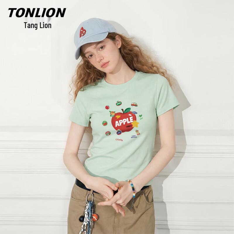Женская приталенная футболка TonLion с коротким рукавом