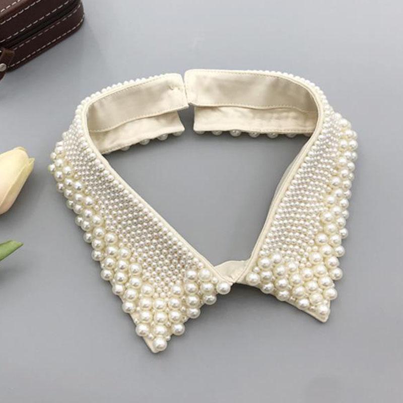 Pearl Fake Collar Lacklace Stand Beads Detachable Collar Fake Women for Party Bride Dress Decorate False Collar Nep Kraagie