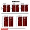 2D flat printing 2pcs Christmas Hot Party Curtains Red Snowflakes Festive Christmas Digital Printed Polyester Drapes Festive