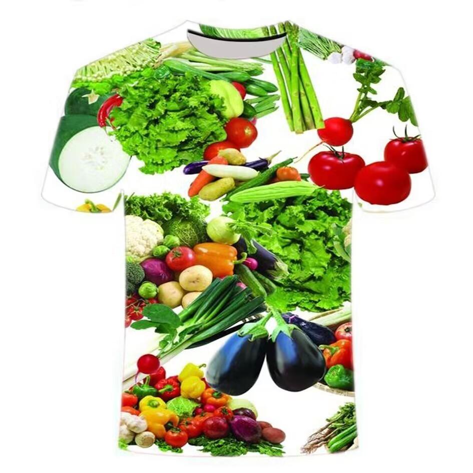 Summer Fruit Vegetable 3D Printed T-Shirts Fashion Oversized Short Sleeved Men's and  Women's Unisex T-shirts