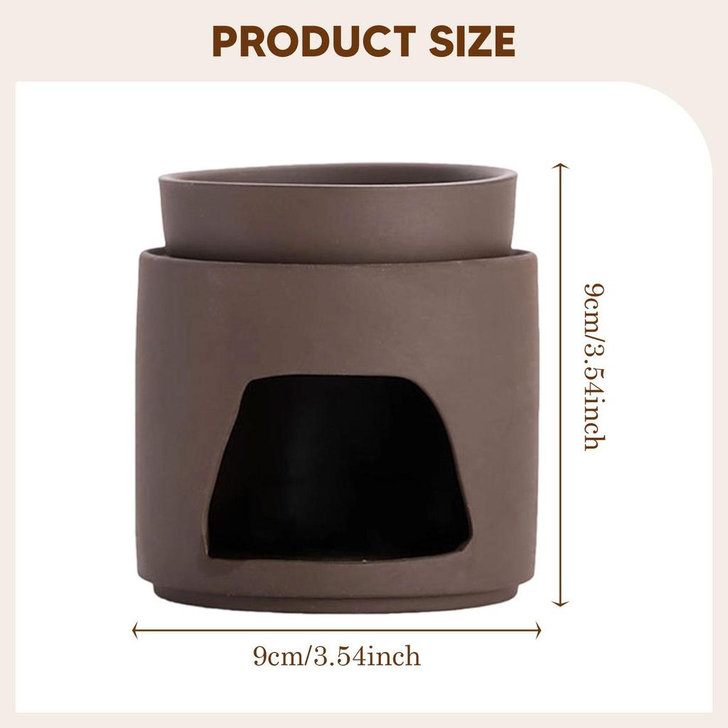 Purple Pottery Oil Burner Tealight Candle Holder Aroma Diffuser Desk Scented Candle Warmer for Home Yoga Meditation Room Decor