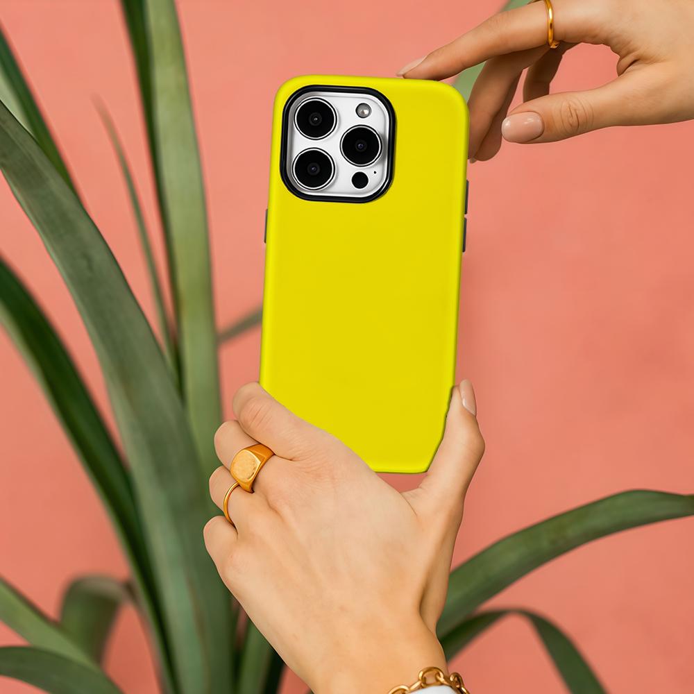 Желтый чехол для телефона для IPhone 17 16 15 14 13 Pro Max Plus, магнитный, однослойный, двухслойный, прочный
