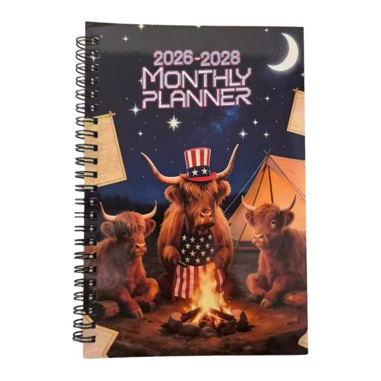 Ежемесячник на 2026-2028 годы Книга-планировщик на 3 года Янв. 2026 - Дек. Календарь на 36 месяцев 2028 года с переплетом на двойной спирали для школьной работы