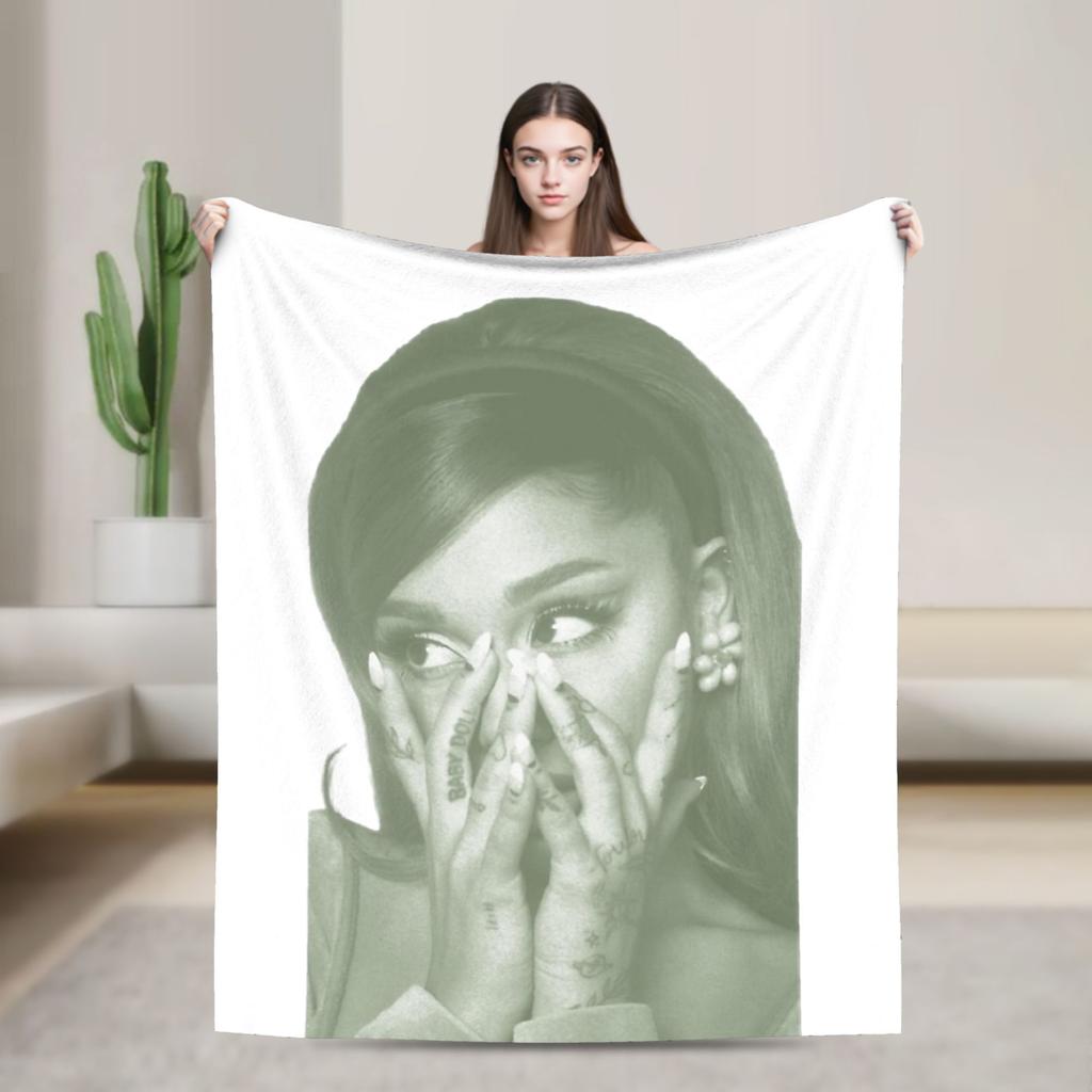 Arianas Grandes the Eras Tour Blankets Flannel Spring/Autumn Breathable Super Warm Throw Blankets for Home Car Bedspread