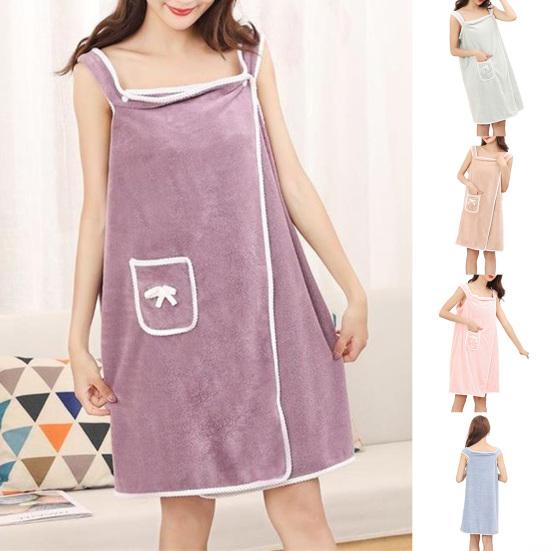 Носимое банное полотенце, мягкое, с высокой водопоглощающей способностью, коралловый флис, женское полотенце для ванной комнаты, полотенце для душа, ежедневное использование