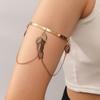 Opening Adjustable Thin Arm Bangle Bohemian Leaf Charm Upper Arm Bracelet Accessories