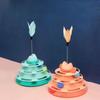 Interactive Cat Amusement Plate Tower Plastic Cat Turntable Roller Balls  Pet Relieves Boredom
