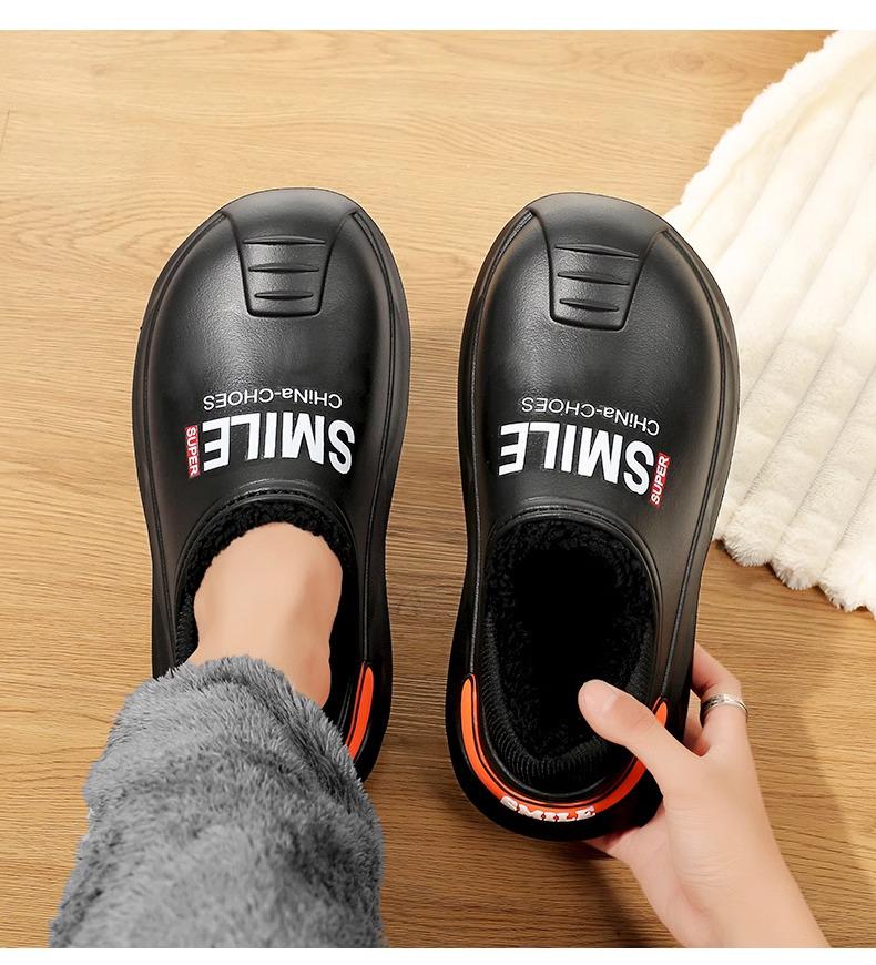 2024 Мужские водонепроницаемые нескользящие хлопковые тапочки для зимы — теплые, большого размера, идеально подходят для вождения и использования на открытом воздухе