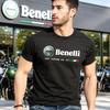 Классическая графическая футболка Benelli для мотоциклистов, унисекс, мягкий хлопок, для улицы, повседневная, уличная мода, рубашка байкера, удобный топ