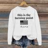 Ladies Fashion Casual Long Sleeve Printed Round Neck  Pullover Top