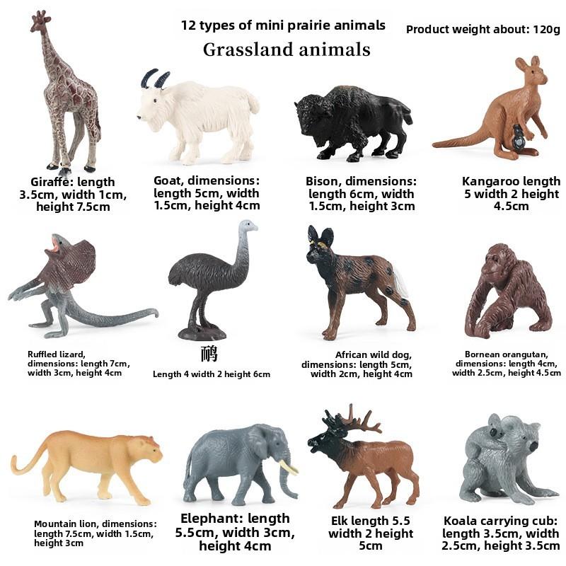 Miniature Wild Animal Figurines Collection With Static Plastic Figures For Home Display And Gift