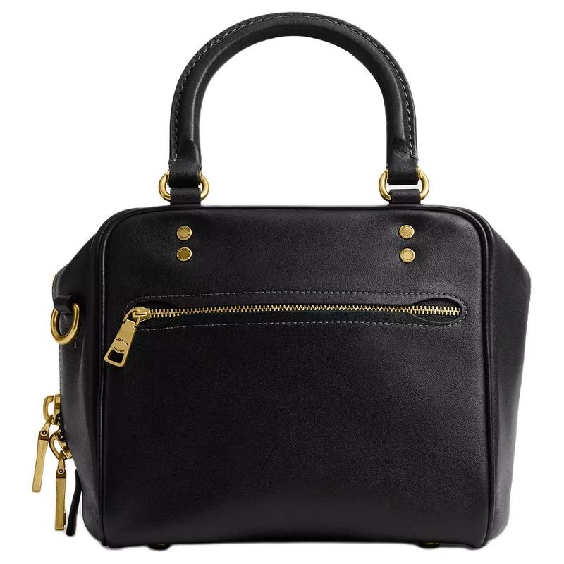 Coach Rogue 20 застежка-молния съемный плечевой ремень кожаная наплечная сумка маленькая женская черная
