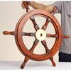Nautical Wheel Wooden Ship Wheel Nautical 45.72 Cm Ship Wheel Captain's Wheel Pirates Accent Boat Collectibles Home Decor 18 Inch