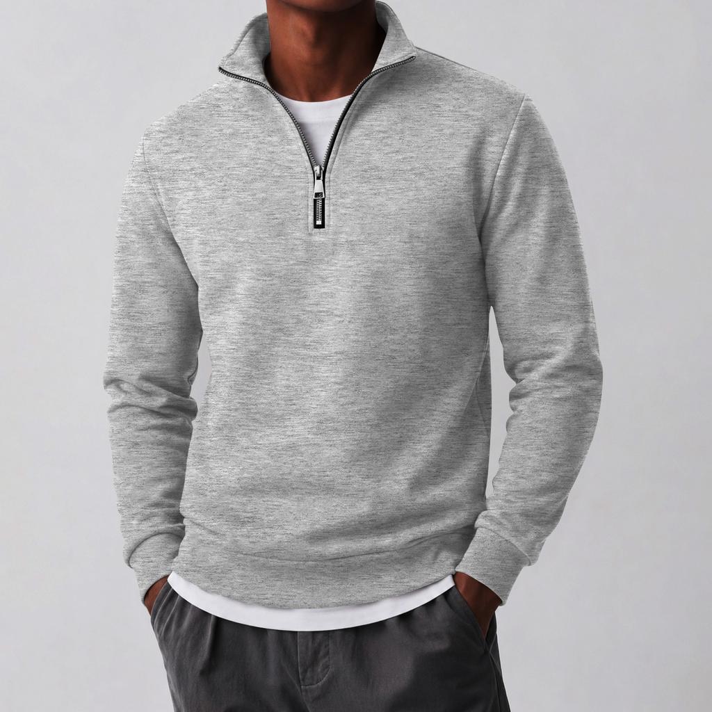 Men's Half-Zip Mock Neck Sweatshirt Long Sleeve Pullover for Casual Daily Wear