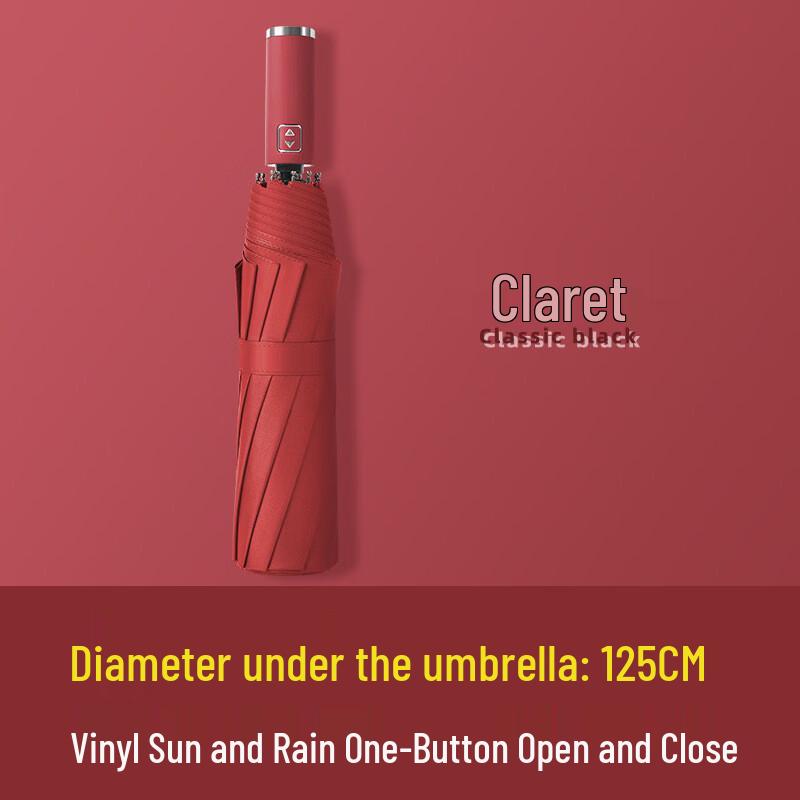 WH Fully Automatic Folding Umbrella for Rain and Sun