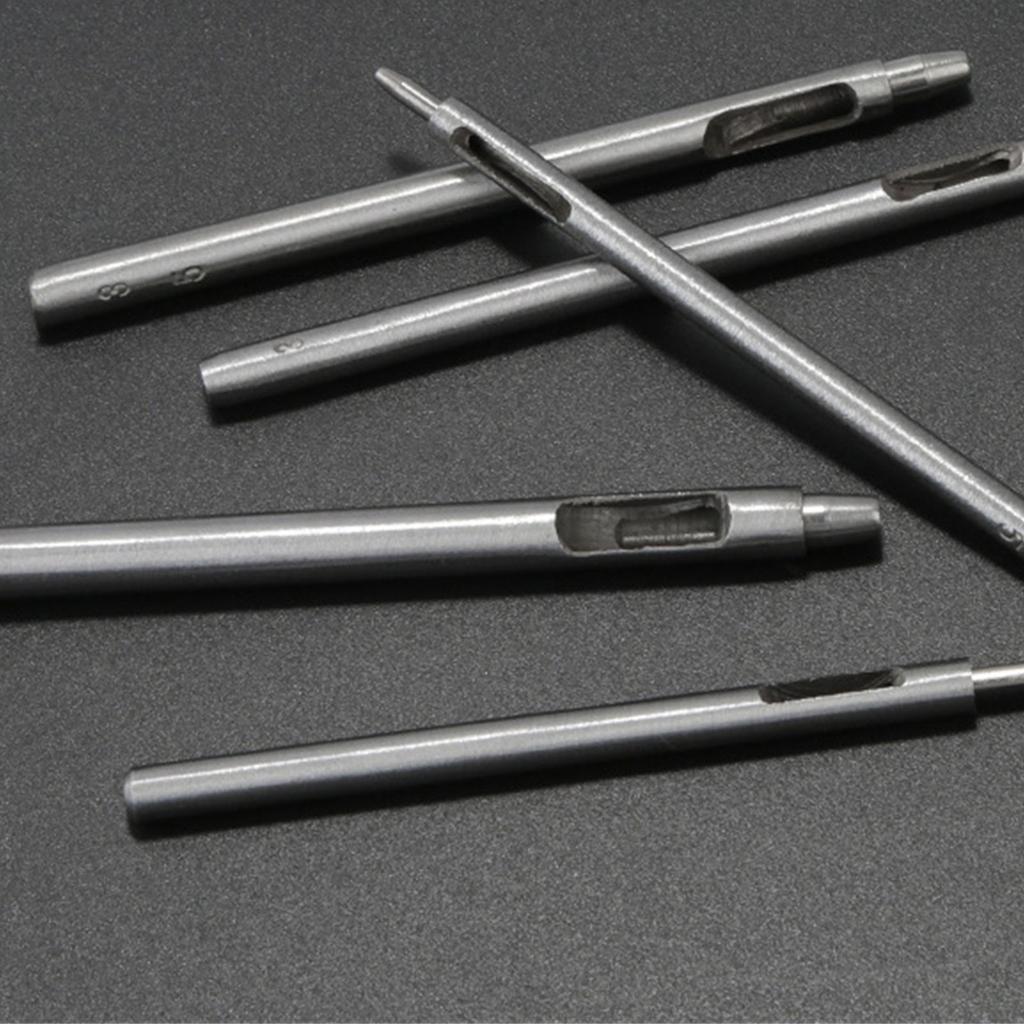 Round Steel Hollow Puncher 0.5mm To 4mm Leather Hole Punch Tool Leather Craft Hollow Hole Punch Cutter Tools for Leather