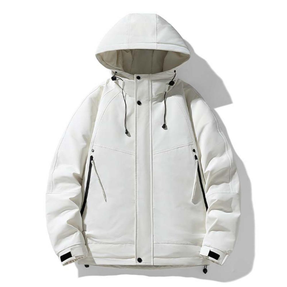 Новая уличная ветрозащитная и теплая утолщенная зимняя одежда с капюшоном, однотонная куртка-спецовка, пуховик