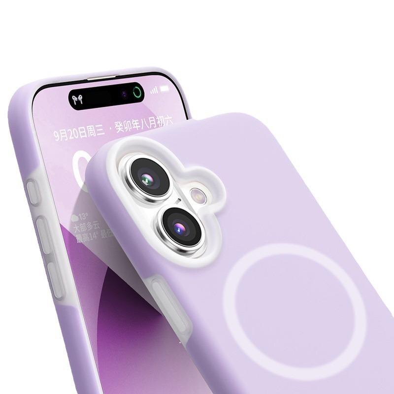 Подходит для iPhone 16 Чехол для мобильного телефона Macaron Magnetic Liquid Silicone Jelly Apple 15 Anti-fall All-inclusive 14 Мягкий чехол