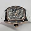 Used Invicta 69524 42mm S1 Rally Manifold Automatic Skeleton Dial x White Rubber "Rose Gold is "