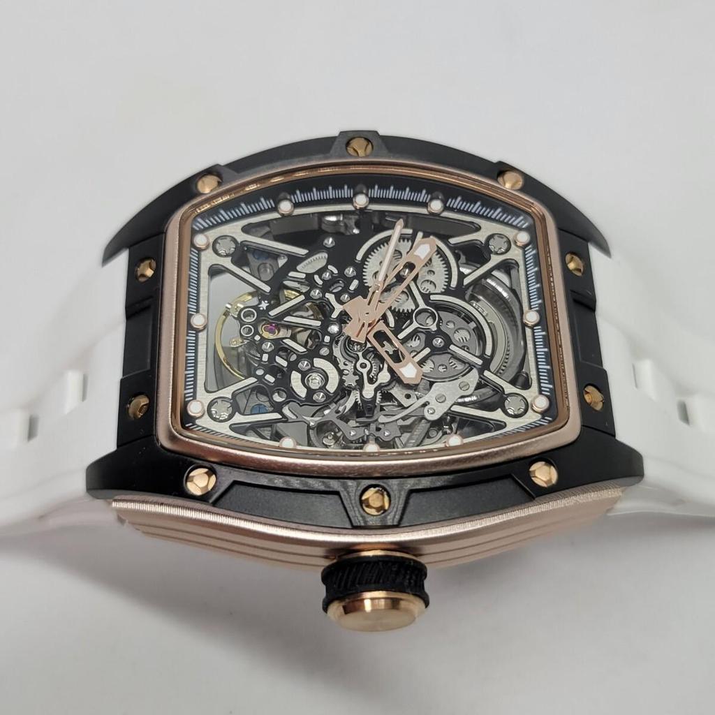 Used Invicta 69524 42mm S1 Rally Manifold Automatic Skeleton Dial x White Rubber "Rose Gold is "