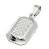 Shinjuku Gin No Kura Square Quilted Locket Silver 925 Pendant Top Not Necklace Charm with Photo Holder (Chain Included) Women's