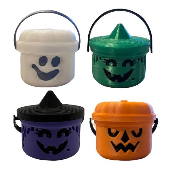 Ведро для тыквы на Хэллоуин Миниатюрный дизайн Тыква Оранжевое ведро Мини-контейнеры для хранения Праздничное украшение на Хэллоуин