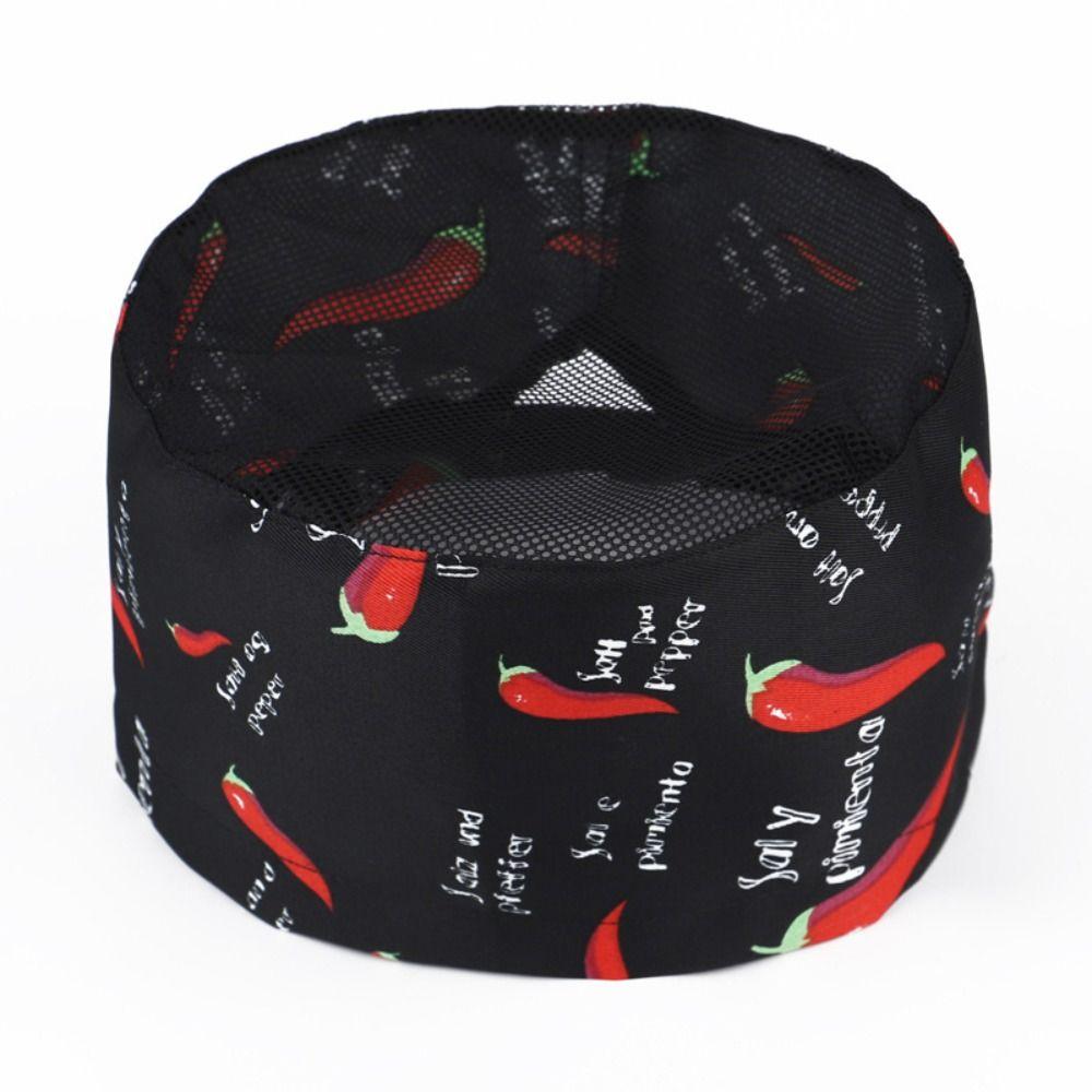 Регулируемый ремешок Поварские кепки с плоским верхом и сеткой Поварской колпак Японская и корейская кухня