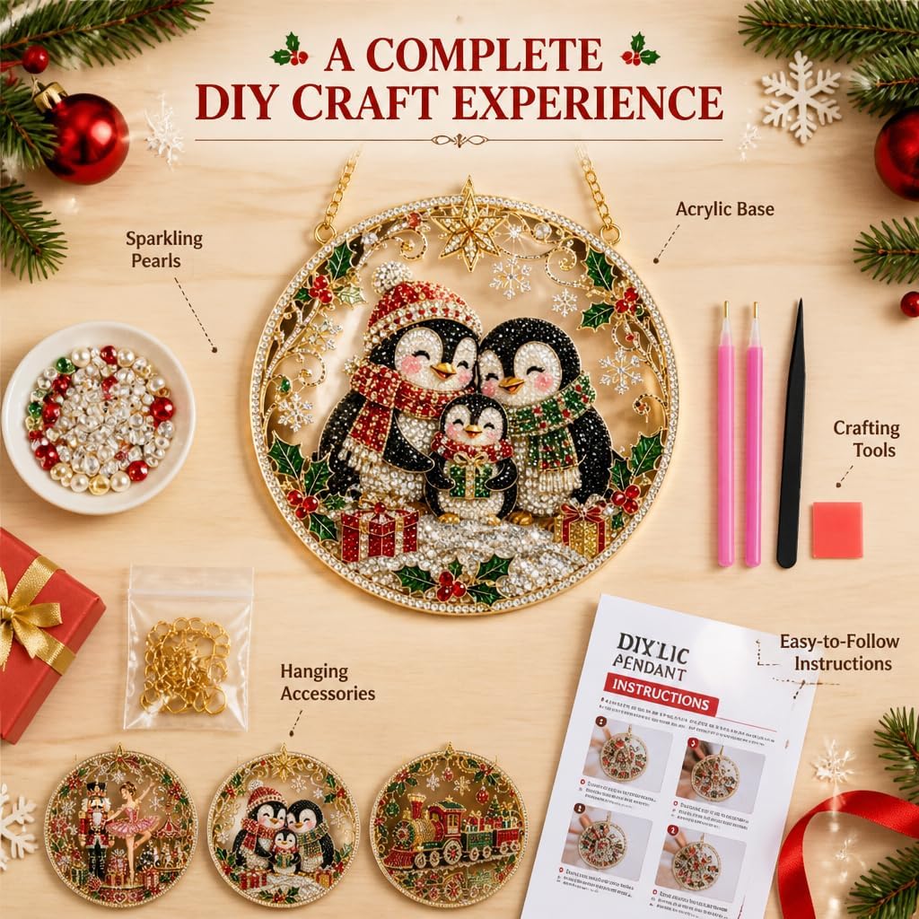 Christmas Day Art Decoration Pendant Creative Round 2d Acrylic Catcher D 30CM