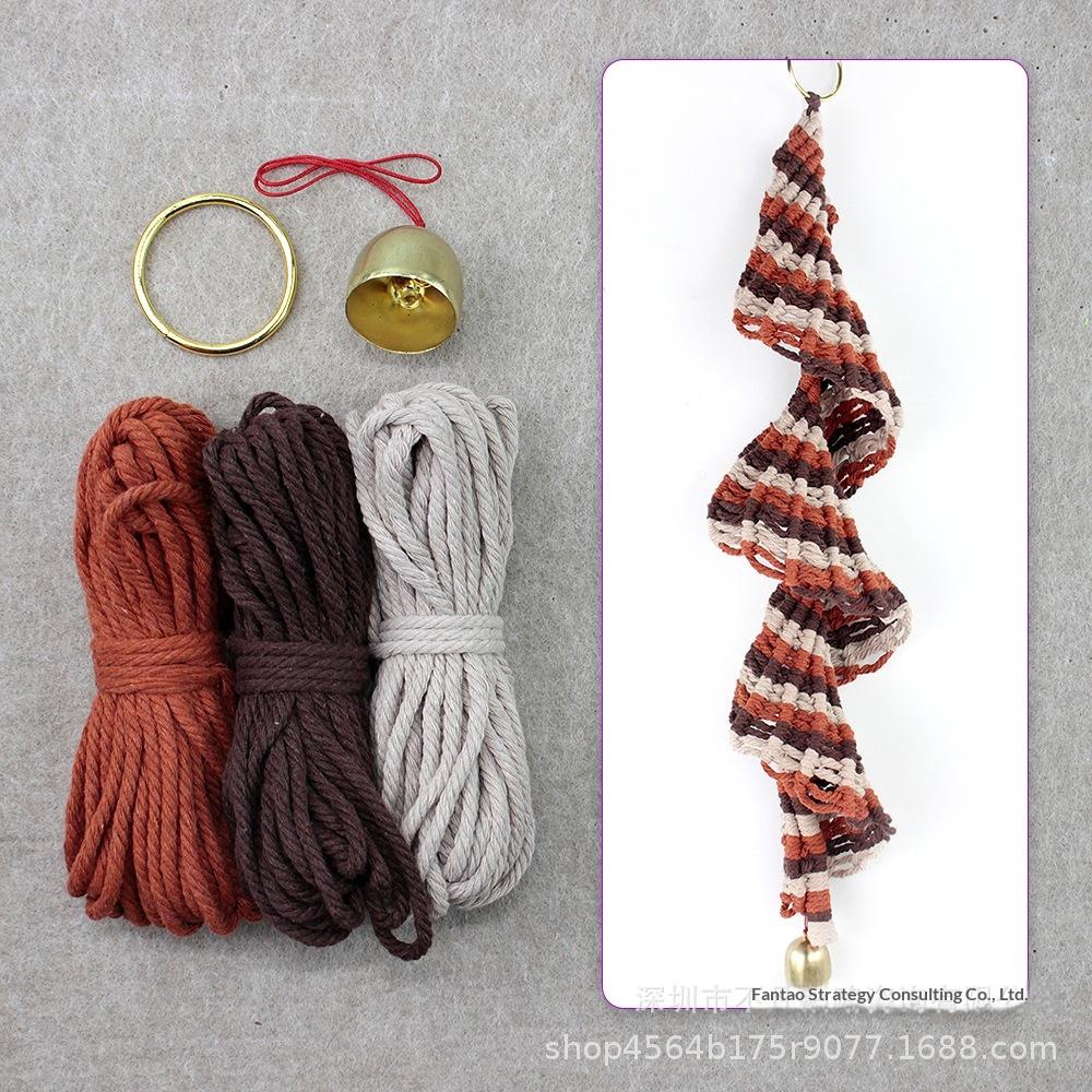 1Set Beginner-Friendly Macrame Kit Gradient Wind Chime DIY Polyester Bell Home Decor Garden Decor Gift Guide for Lovers