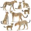 TOYMANY Набор из 8 фигурок гепардов, Модель фигурки дикого животного для родителей и детей, Реалистичная модель, Популярная игрушка, Подарок на день рождения, Рождество, Новый год