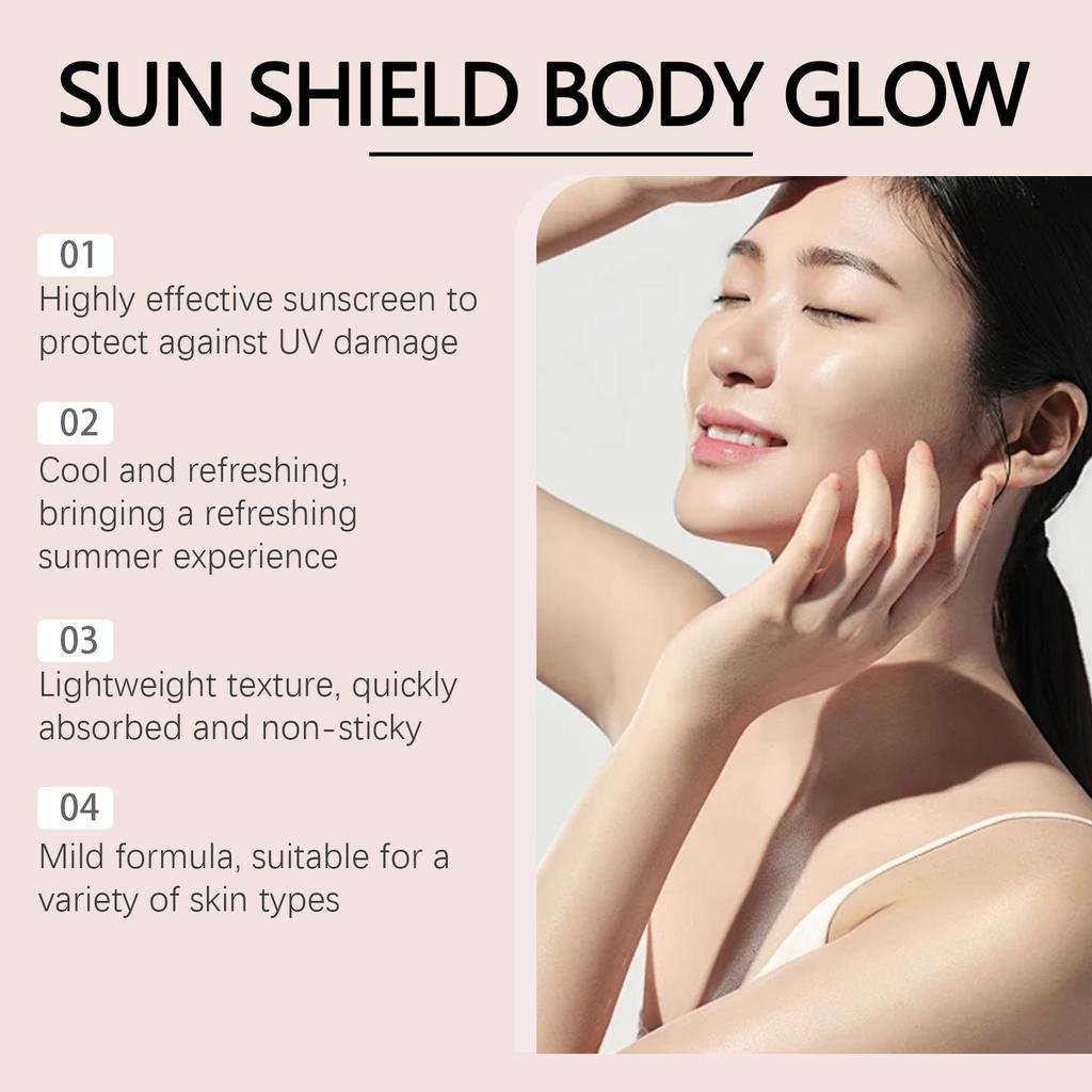 Солнцезащитный гель для тела, легкий солнцезащитный гель-блеск, освежающий и увлажняющий, уменьшает выработку меланина, 100 г(1шт)