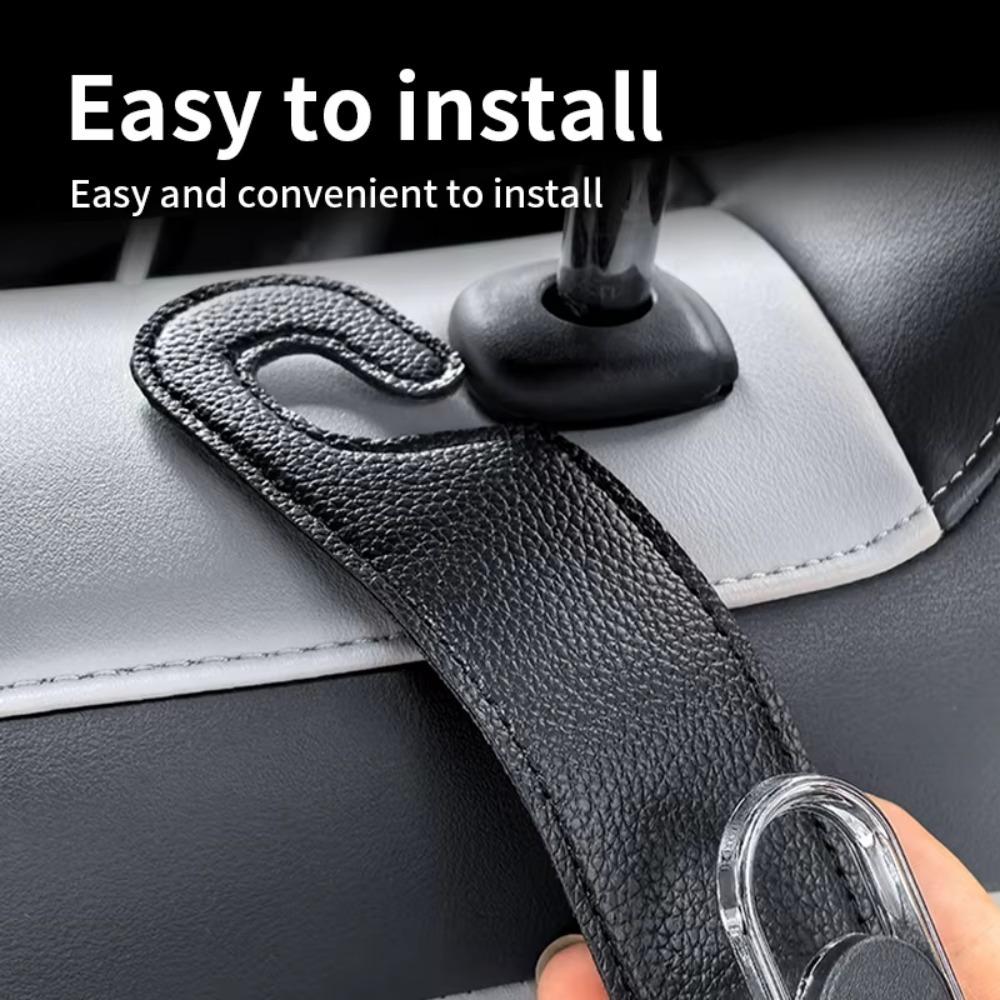 Leather Car Seat Hook Strong Load-Bearing Seat Back Hook New Headrest Hanger Vehicles