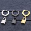 Personality Clip Earrings Lock Pendant Fashion Jewelry Cool Hoop Earrings  Men
