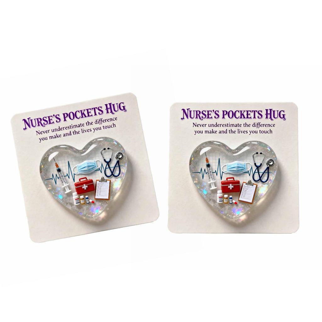 Personalised Transparent Heart Heartwarming Customizable Hug Card Acrylic Materials for Nurses Appreciation