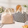 Corduroy Lunch Bag Thermal Lunch Handbag Insulation Pouch Soft Lunch Tote School Cooler Bag for Picnic Travel