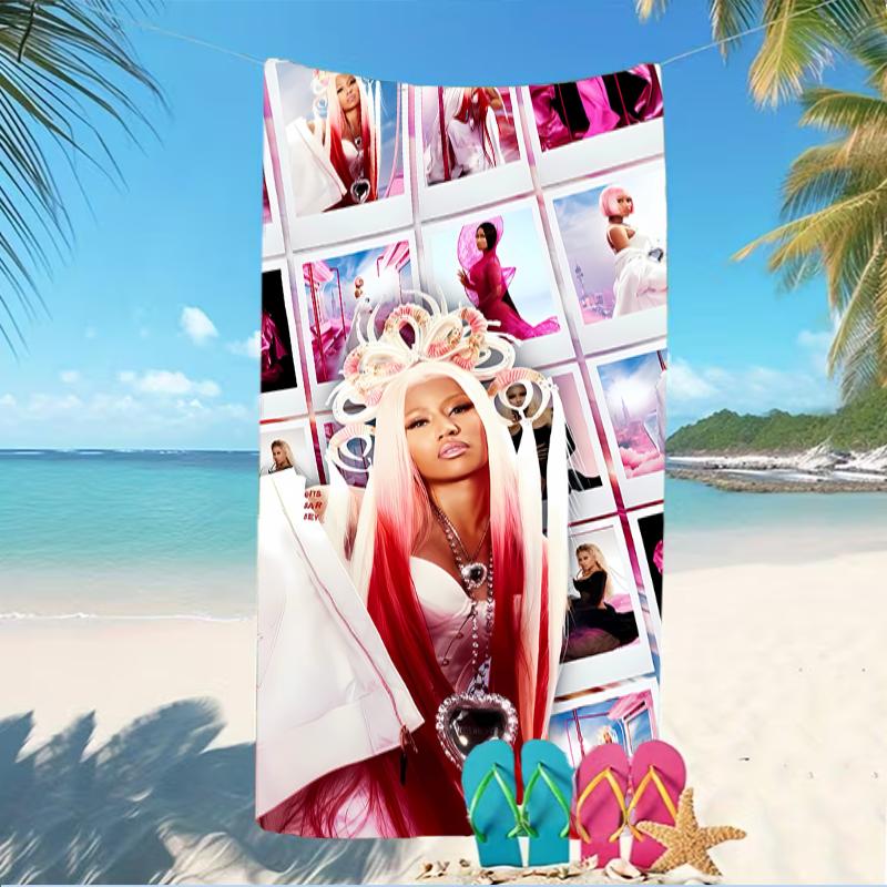 Beach Towel with Nicki Minaj Pattern - soft,absorbent,machine washable Lightweight&Modern,swimming,Travel Essentials