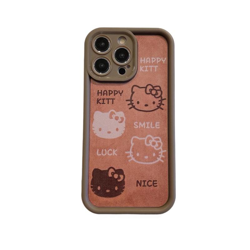 Cute Kt Cat Suitable for Apple 16pro Mobile Phone Case with Bracelet 15 Doll 14 All Inclusive 13 Lanyard Protection Case 7p