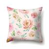 Полиэстеровая наволочка Декоративные цветы Домашнее растение Принт Наволочка Поясничная подушка Чехол на подушку для дивана