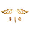 [M1792] - Gold Plated Earrings 'Angel Wings' Gold - 9x3 Mm